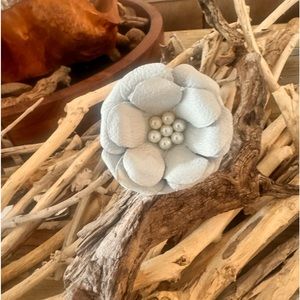 Gorgeous leather flower for hair  handmade!